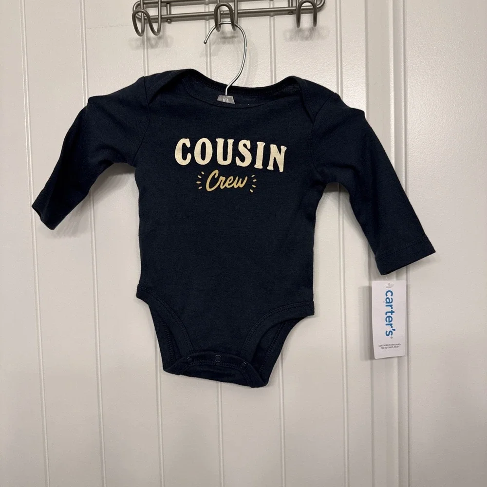 Carter's Long Sleeve Cousin Crew One Pc Bodysuit. Navy. Sz 3month